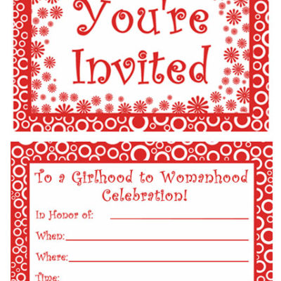 Puberty Partyware Invitations